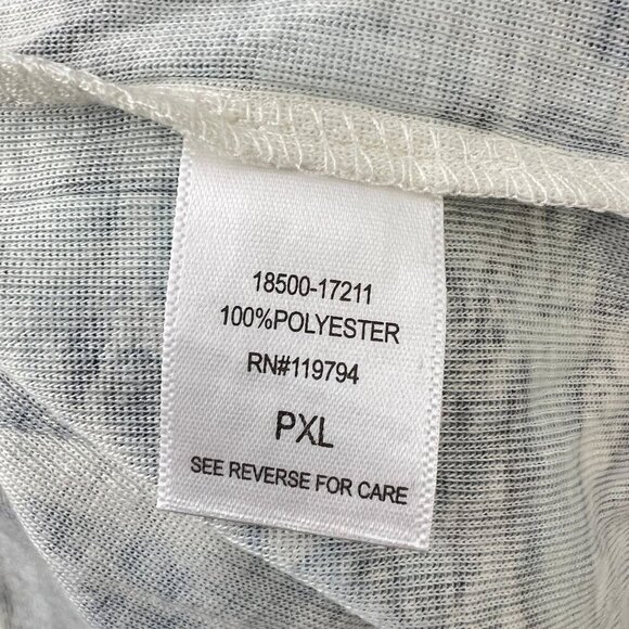 One World Womens V-Neck Lace Trim Tunic Top PXL Blue & Cream Paisley - Picture 4 of 10